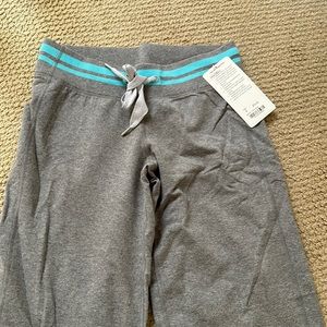 lululemon athletica Gray Track Joggers with Teal Waist Stripe